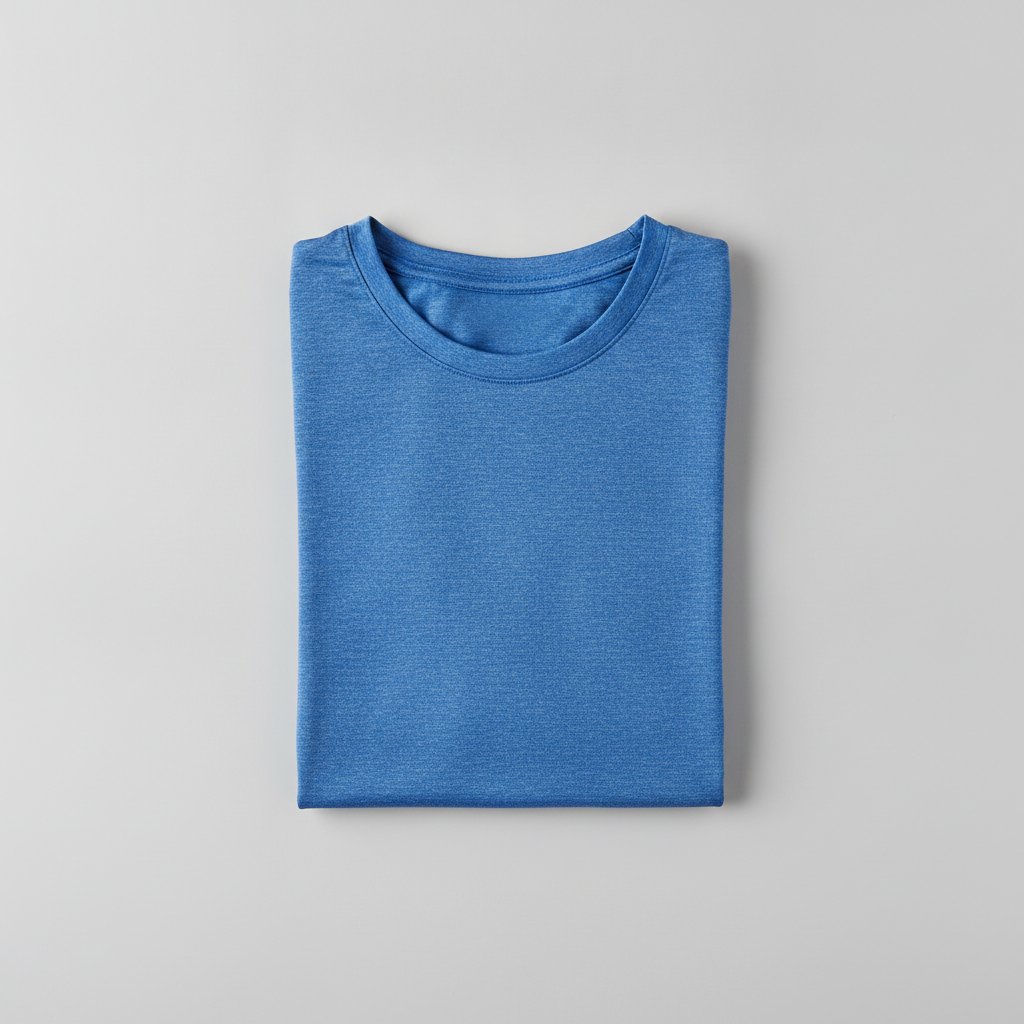 Folded royal blue performance t-shirt