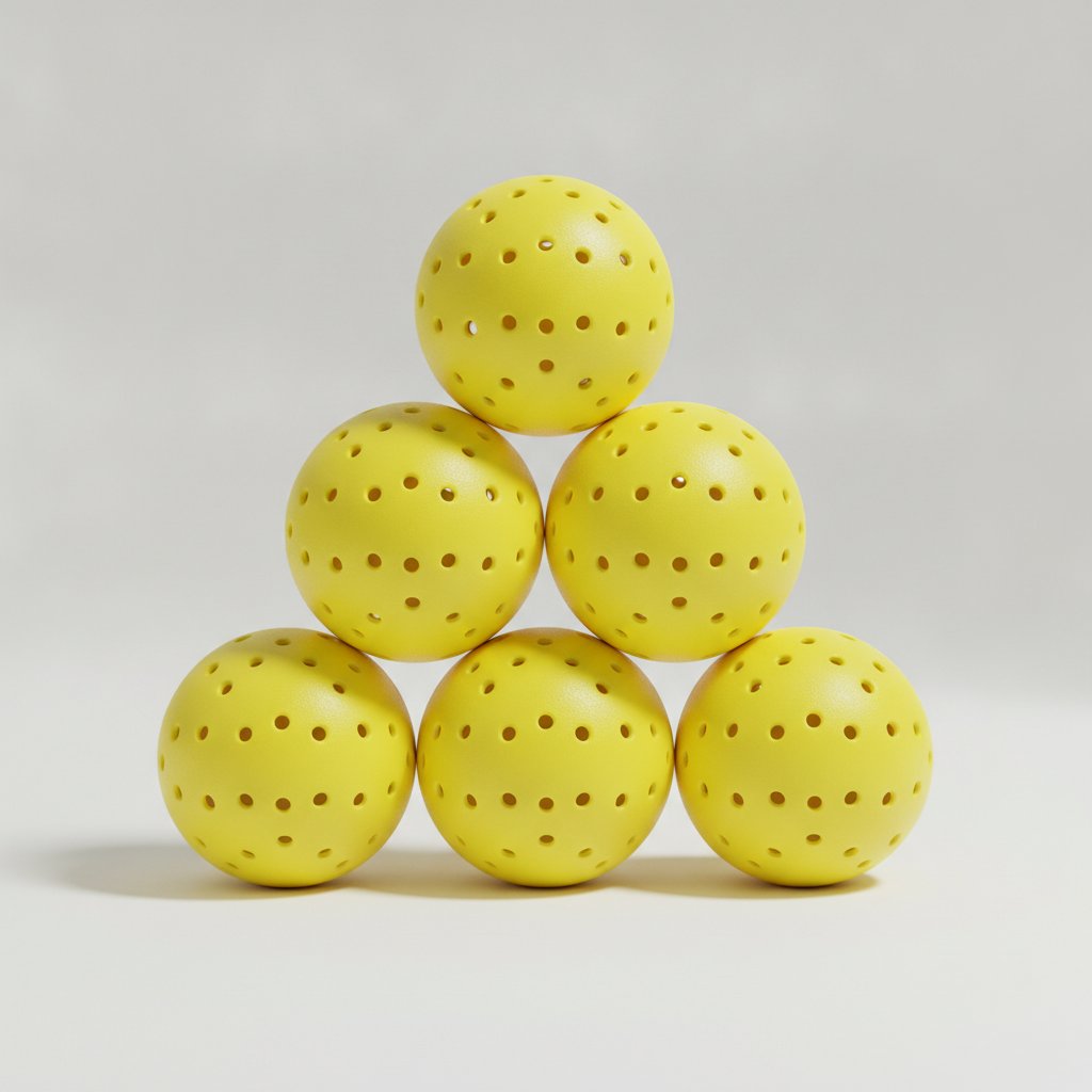 Pyramid of optic yellow outdoor pickleballs