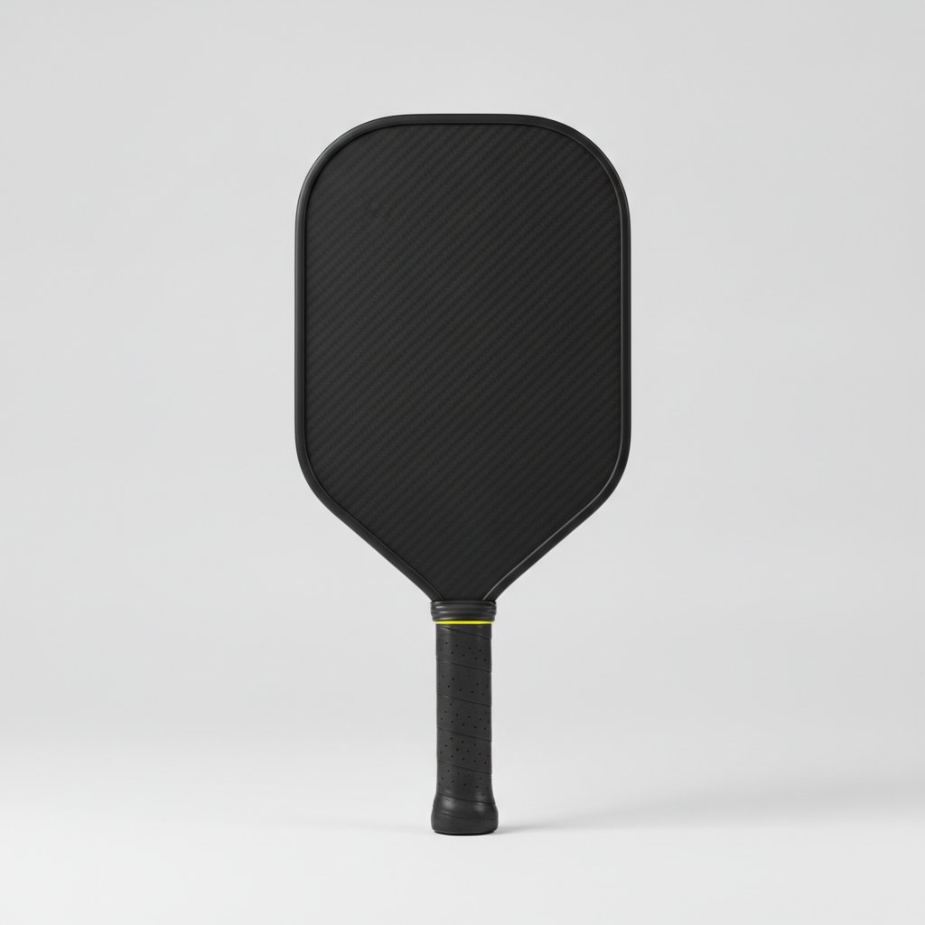 Starter Strike paddle with matte black face and yellow accent stripe